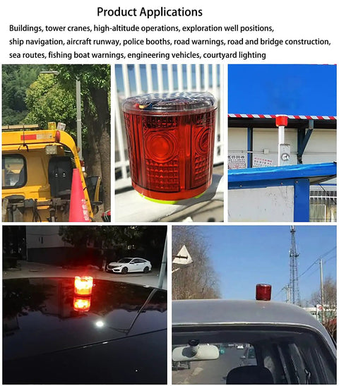 Top Notch Solar Strobe Warning Light Built Tough With Heavy Duty Magnetic Base High Bright Led Flashing 360 Degree Auto On At Night Ip65 Waterproof Road Ready Construction And Traffic Beacon Green placed on a vehicle roof for visibility.