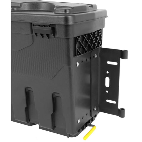 Detailed view of Right Side Truck Bed Storage Toolbox Built Tough For Ford F250 F350 F450 Super Duty Rig 1999 Through 2016 Black ABS.