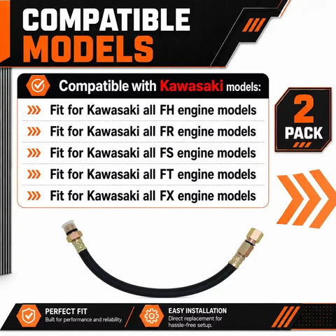 Compatible models for Beefed Up Flex Drain Oil Hose For FR730V FR691V Engines And Kubota Z412 Z122R Toro Z400 series