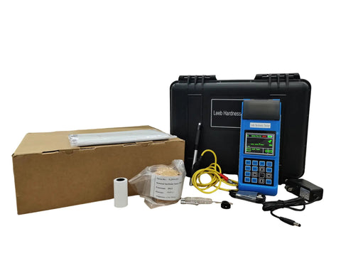 Hella Accurate LeeB Hardness Tester With Digital Rebound Scanning And Straight Up Upside Down Operation Plus Built In Thermal Printer For No Sweat Steel Testing And Fast Reads, accessories included.