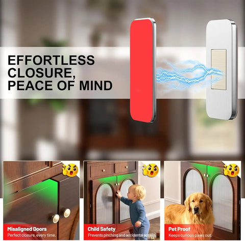 No Drill Ultra Thin Stainless Steel Cabinet Magnets With Strong Adhesive For Easy Closure and Door Catch