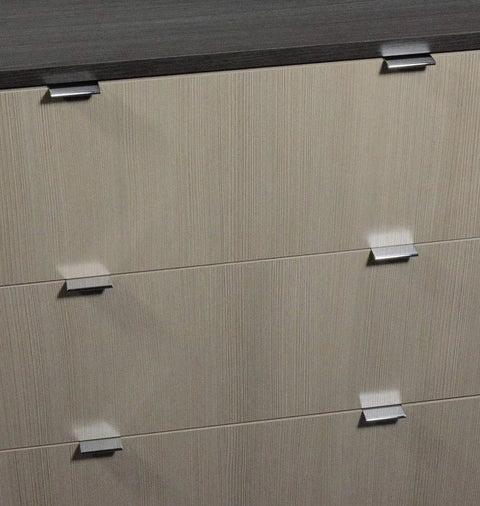 2 Inch Edge Pull In Polished Chrome For Cabinets And Drawers installed on furniture, showing modern sleek hardware upgrade in a kitchen or bath.