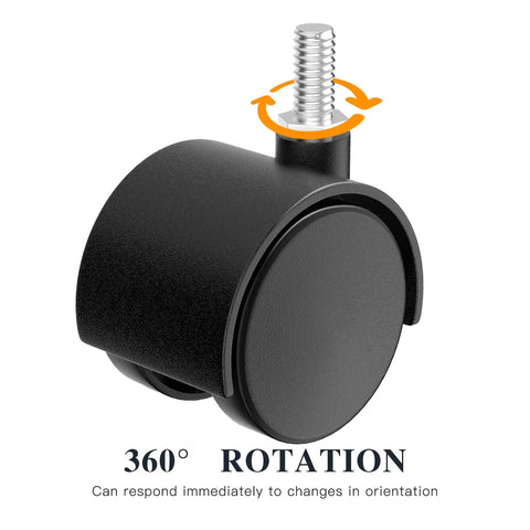 360° swivel 2 inch nylon casters M8 thread for furniture