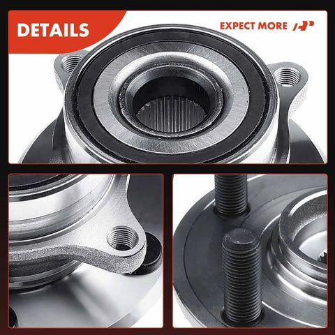 Close-up of Premium Heavy Duty 2 Pack Front Wheel Bearing And Hub Assembly With 5 Lug Fits Honda Odyssey 2011 Through 2017 showing details.