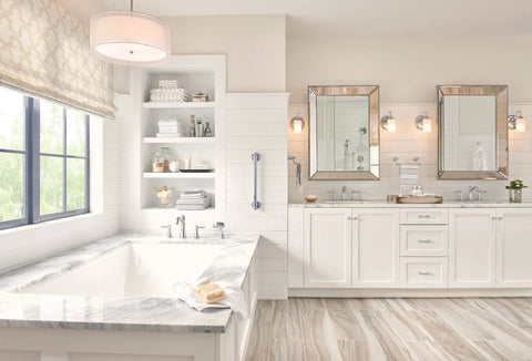 Bathroom with Polished Nickel 24 Inch Stainless Steel Traditional Bathroom Grab Bar for Safe Access Supports Up To 500 Lbs