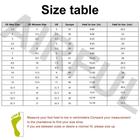 Sizing chart for Carbon Fiber Inline Roller Skates For Adults And Teens Adjustable Single Row With Safety Ratchet Buckle And Laces Built