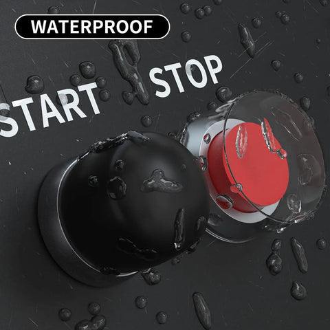 12V 24V Waterproof Kickstart Push Button Switch 50A Heavy Duty Momentary SPST With Neoprene Weatherproof Cover