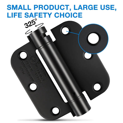 Self Closing Door Hinges 3.5 Inch Satin Brushed Nickel Heavy Duty Spring Hinge Auto Closer For Interior Doors