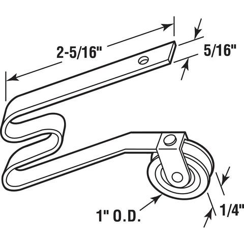 Diagram of 4 Pack Sliding Screen Door Tension Spring Kit For M-Shaped Rollers With 1 Inch Ball Bearing Roller, steel replacement.