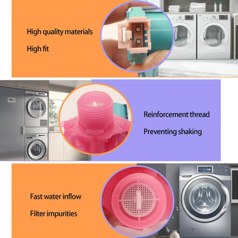 Washer Water Inlet Valve Replacement 120V 60Hz Solenoid For Whirlpool Amana Maytag Front Load Washers No Brainer Install Durable Part You Can Trust Direct Replacement Valve With Easy Fit For Quick DIY Fixes And Long Lasting Performance, close-up and installed view