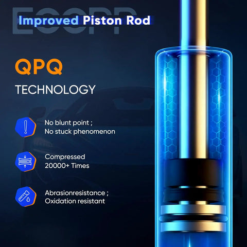 Improved Piston Rod showcasing QPQ technology for enhanced durability and reliability in heavy duty applications.