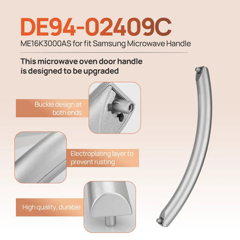Door Handle Replacement For Microwave Ovens Premium ABS Plastic With Thermal Insulation, Durable Build, And Easy Install, Replaces DE94-02409C