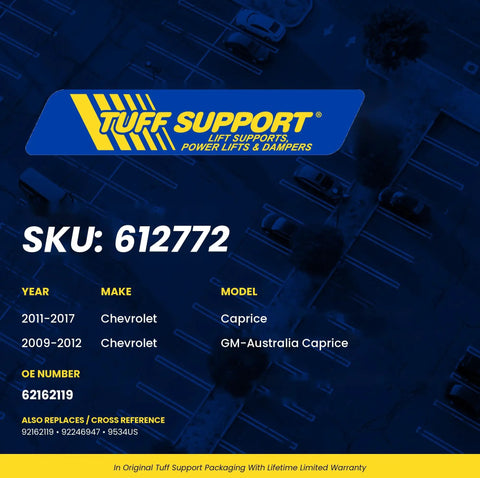 Tuff Support Heavy Duty Hood Lift Supports compatible with 2011 2017 Chevrolet Caprice, SKU 612772
