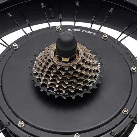 Close-up of gear system on Beefed Up 48V 1500W Electric Bicycle Conversion Kit With 20 Inch Rear Hub Wheel, Pedal Assist Sensor And LCD Display