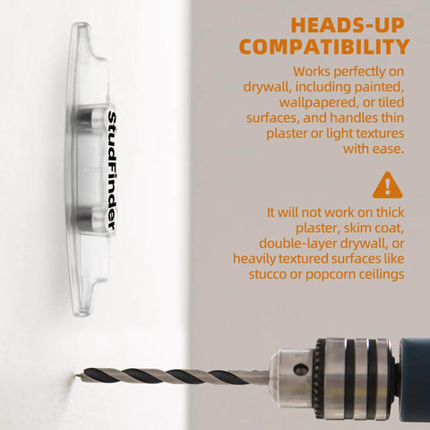 Beat The Guessing Game With This Solid Magnetic Stud Finder That Pins Drywall Nails Dead On Uses Zero Batteries And Delivers Rock Solid Accuracy For Every Weekend Warrior showing compatibility on drywall surfaces.