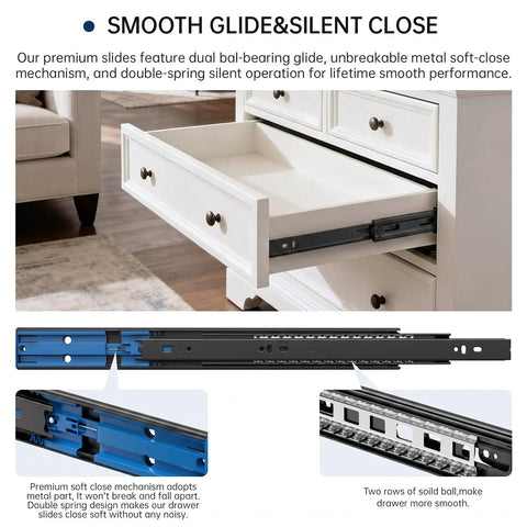 Heavy Duty Black Soft Close Drawer Slides One Pair 12 Inch Cabinet Runners with dual ball-bearing glide and metal mechanism.