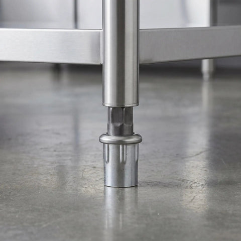 4 Pack Adjustable Stainless Steel Furniture Bullet Feet With Leveling Legs For Cabinets Tables Shelves And Chairs Heavy Duty OD Tube Feet With Easy Height Adjustment For Stable Level Surfaces installed on cabinet leg