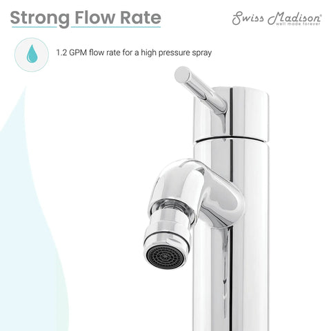 Ivy Bidet Faucet Chrome Finish With Solid Brass Construction One Hole Installation 1.2 GPM Flow Single Handle Hot And Cold Control