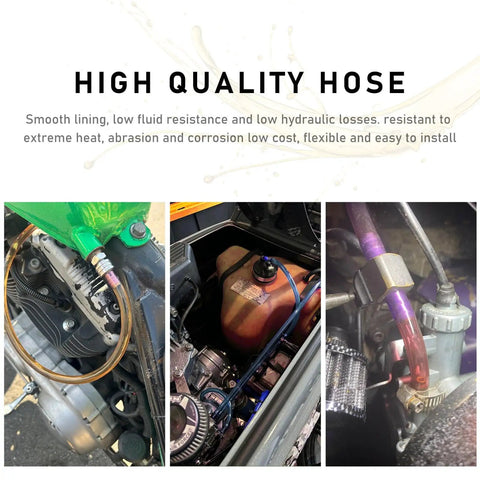 Flexible Silicone Fuel Line Hose For Motorcycle Dirt Bike ATV Red Anti Corrosion Gas Line Tubing Replacement installed