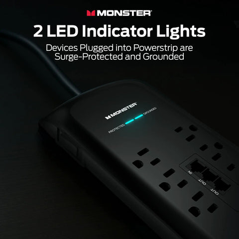Power Surge Protector With 4050 Joules Rating 8 Outlets USB A And USB C 2 Coax Ports 5 Ethernet Ports Fireproof MOV Dual Mode Technology
