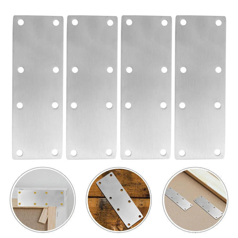 4 Pack Stainless Steel Flat Mending Plates And Brackets For Heavy Duty DIY Furniture Repair Easy Install Fix For Cabinets Tables