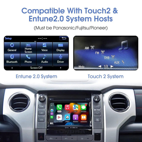 Toyota Wireless CarPlay Android Auto Adapter With Entune 2.0 Upgrade, OEM Screen Retrofit Kit For Corolla Tacoma Camry Avalon Prius Sienna