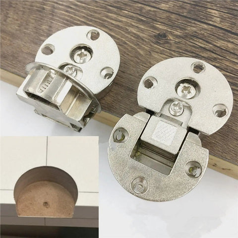 Two Pack Folding Cabinet Hinge Alloy Double Cup Up And Down 180 Degree Hidden Flat Hinge Silent Hydraulic Buffer Adjustable