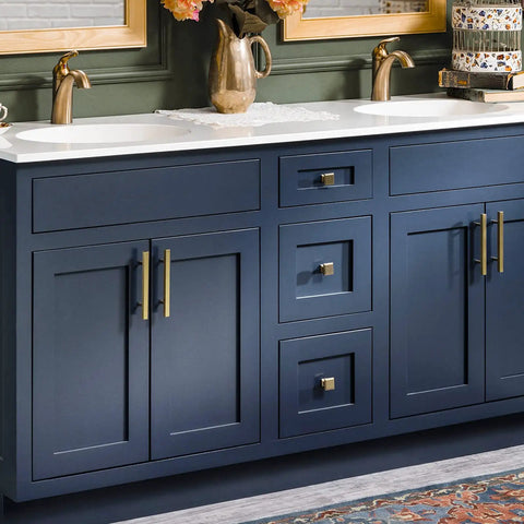 Gold Cabinet Pulls 5 Pack Brushed Brass T Bar Handles For Kitchen Cabinets And Drawer Upgrades on navy cabinets