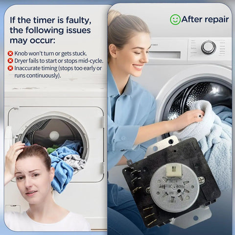 Dryer Timer Replacement That Fits Multiple Models No Brainer Easy Install For WGD4700YQ1 WGD4890XQ0 WGD4890XQ1 And Kenmore 11070022010 11070022011 11071402311 11071402312 1107062110 Replaces W10185975E dryer timer switch