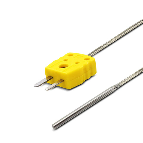 K Type Thermocouple Probe With Metal Head, 4 Cm Tip, 100 Cm Cable, 3 mm Diameter, For Temperature Meter, 0 To 500 Celsius Range, Durable Sensor