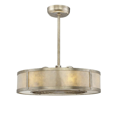 Slick Mid Century Modern Fandelier Ceiling Fan With Remote Control Mica Drum Pendant Light Silver Dust Finish Six Light Rad Top Rated Fixture Sweet Home Decor Vibe - Silver drum light with remote control.