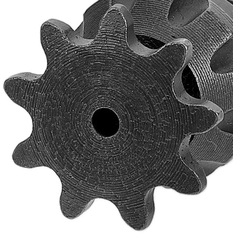 Heavy Hitter Iron Motorcycle Transmission Gear Reduction Unit For Mini Bikes Atv And Hot Rods Pumping Out Serious Torque And Dependable Power Distribution close-up of iron gear features.