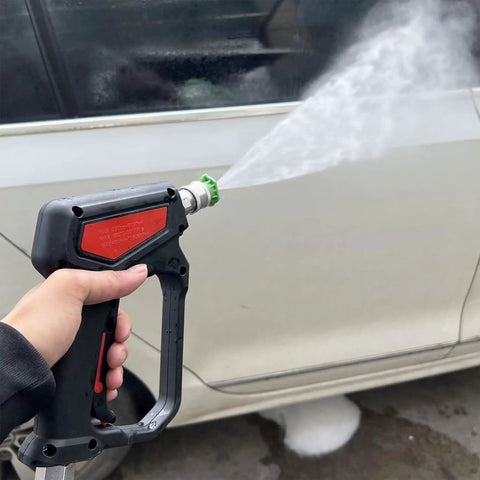 Pressure Washer Spray Gun Kit 5000 PSI 12 GPM With One Quarter Inch Quick Disconnect And Three Eighth Inch Quick Connect in use on car