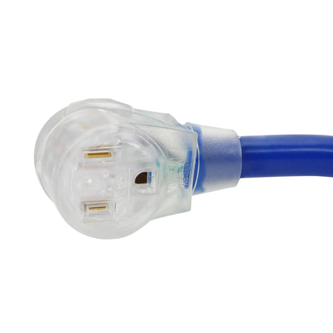 Close-up of plug for Heavy Duty 8 Gauge 3 Prong Welding Power Extension Cord 50 Amp 250V NEMA 6-50P to 6-50R Welder Cable, 25 ft