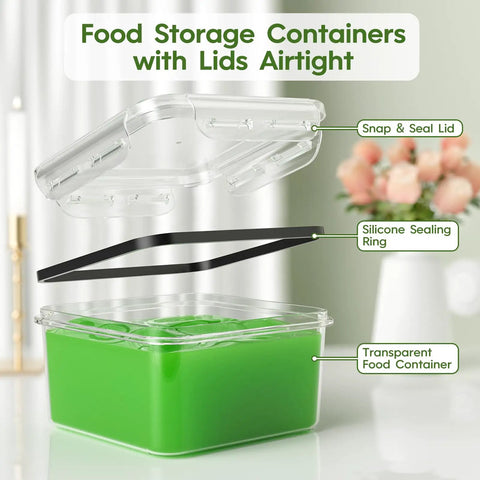 36 Piece Plastic Food Storage Containers With Lids For Pantry And Kitchen Organization A Must Have BPA Free Leak Proof Reusable Set
