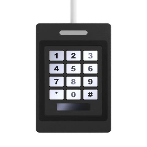 Black keypad security system part with a numeric interface, compatible with Budget Friendly 500Ft 18/2 Alarm CCA Cable For Low Voltage LED.