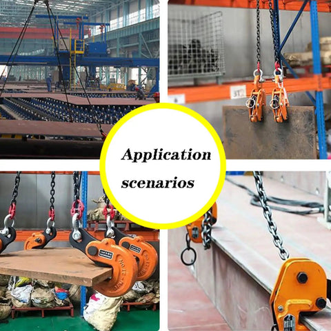 Rock Solid Vertical Steel Plate Clamp 10 Ton Heavy Duty Alloy Steel Lifting Tongs positioned to lift heavy steel plates in industrial settings.