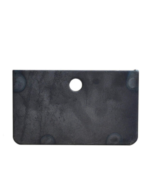 Heavy-duty mounting plate for outdoor sliding gate caster wheel.