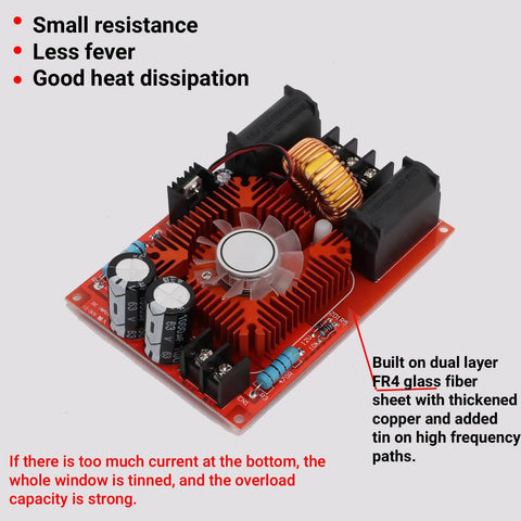 Zero Voltage Switching Flyback Driver Module 12V To 30V High Voltage Generator With Flyback Transformer on red circuit board