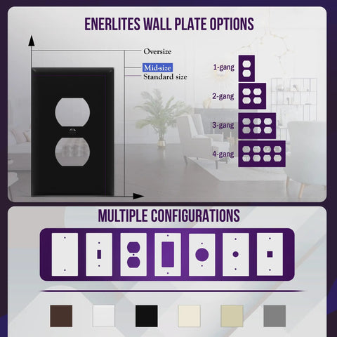 Reflective Acrylic Duplex Wall Plate With Mirrored Receptacle Plate For Oversized 1-Gang 5.50 By 3.50 Inches in silver plexiglass