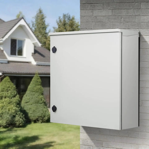 Beefy Carbon Steel Electrical Enclosure 12 By 10 By 6 Inches NEMA 4 Outdoor Weatherproof IP65 Hinged Junction Box on wall