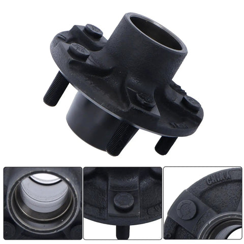 Trailer Hub Kit 5 On 4.5 Bolt Pattern BT8 Spindle With 7 Piece Bearing Kit For 2000 Pound Axles, alloy steel components, close-up