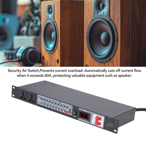 Keep Your Live Rig Bulletproof With This 10 Outlet Power Sequencer Surge Protector featuring digital voltage display and hella surge defense.