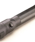 Stinger DS 425 Lumen Rechargeable LED Flashlight With Dual Switches, black, side view showing button and grip texture, on white background.