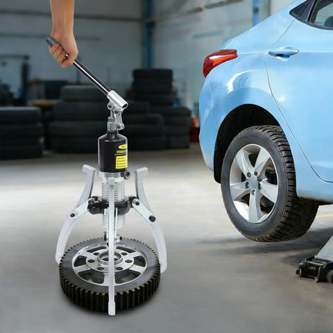 Heavy Duty 20 Ton Hydraulic Bearing Puller Kit For Mechanics Features Two Or Three Jaw Remover Built From Rust Resistant Steel Integrated Pump Hose System Designed To Remove Stuck Parts Fast Without Breaking Anything For Real Mechanics And Shop Work used on car wheel hub