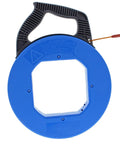 VoltGuard Fish Tape for Electricians 120 Ft Pulling Tape with Non Conductive Eyelet and Fiberglass Core, blue reel
