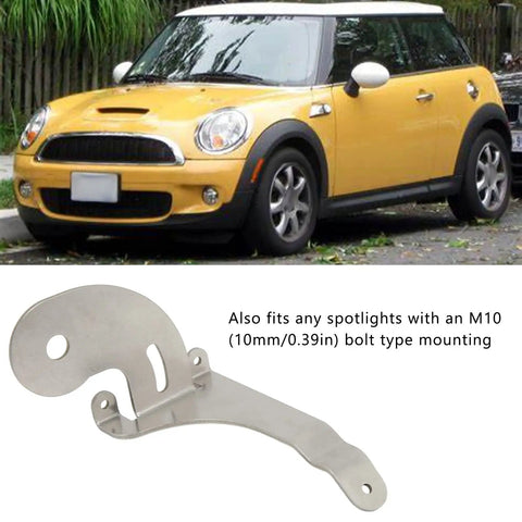 Left And Right Adjustable Stainless Steel Chrome Fog Light Mounting Brackets For Mini R50 R52 R53 2001 To 2006 Replacement