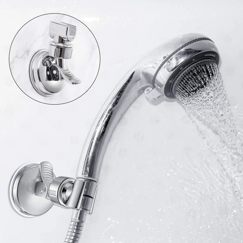 Adjustable Shower Head Holder With Removable Suction Cup No Drill Wall Mount Chrome Polished Finish for marble