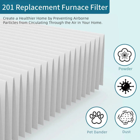 Close-up of Two Pack 201 Replacement Air Filter For Aprilaire 2200 2250 And Space Gard 2200, MERV 10 Furnace Filter showing pleated design