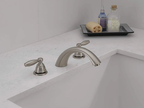 Two Handle Widespread Roman Tub Faucet Trim Kit Brushed Nickel Finish for 3 Hole 8 to 16 Inch Configurations Easy Install